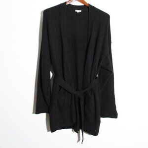 J. Crew 100% Cashmere Relaxed-Fit Open Cardigan Sweater Belted Size Medium Large